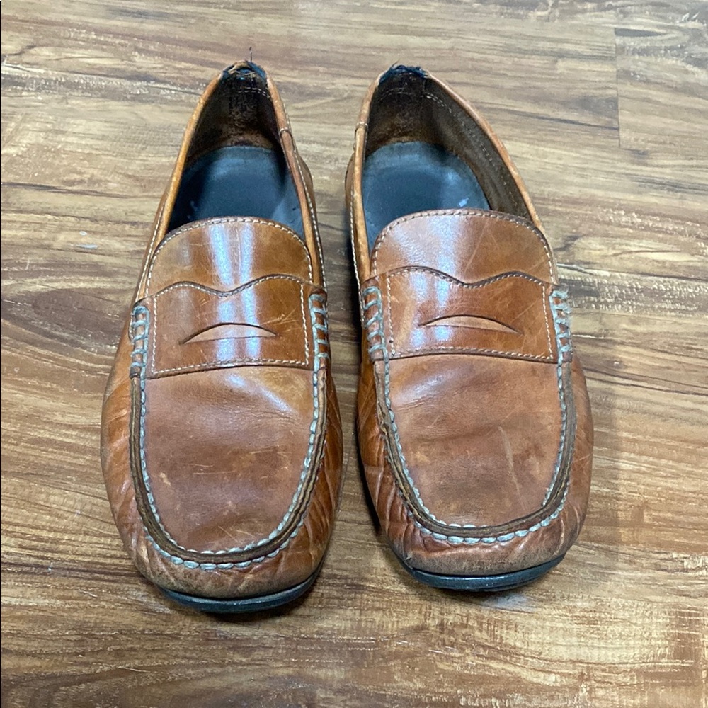 Rockport Brown Leather Penny Loafers with Rubber Sole